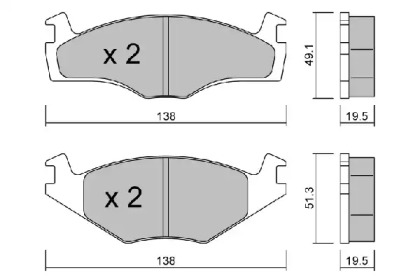 Комплект тормозных колодок (AISIN: BPVW-1030)